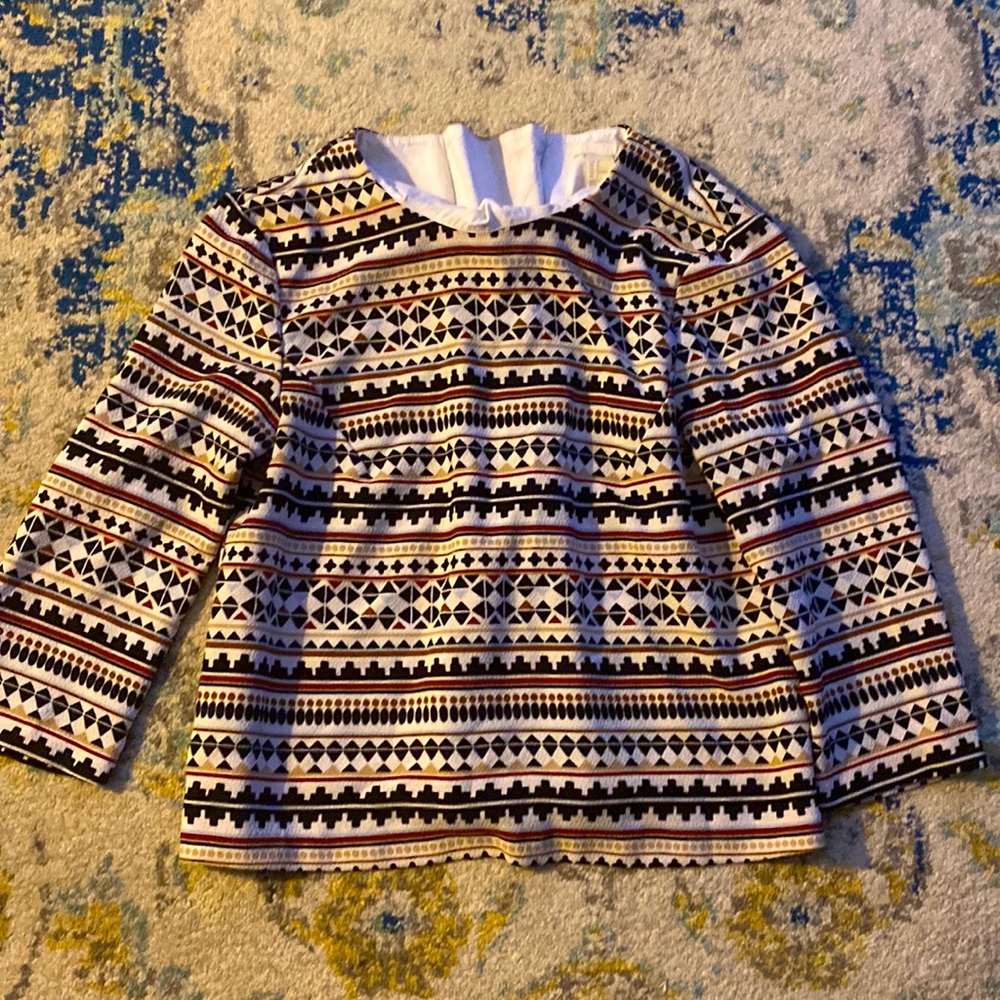 H&M Patterned 3/4th Sleeve Dress Shirt